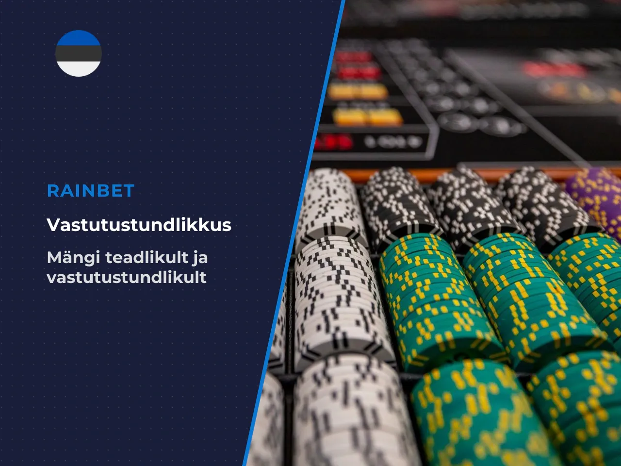 Vastutustundliku mängimise märkus. Informatsioon on üldise