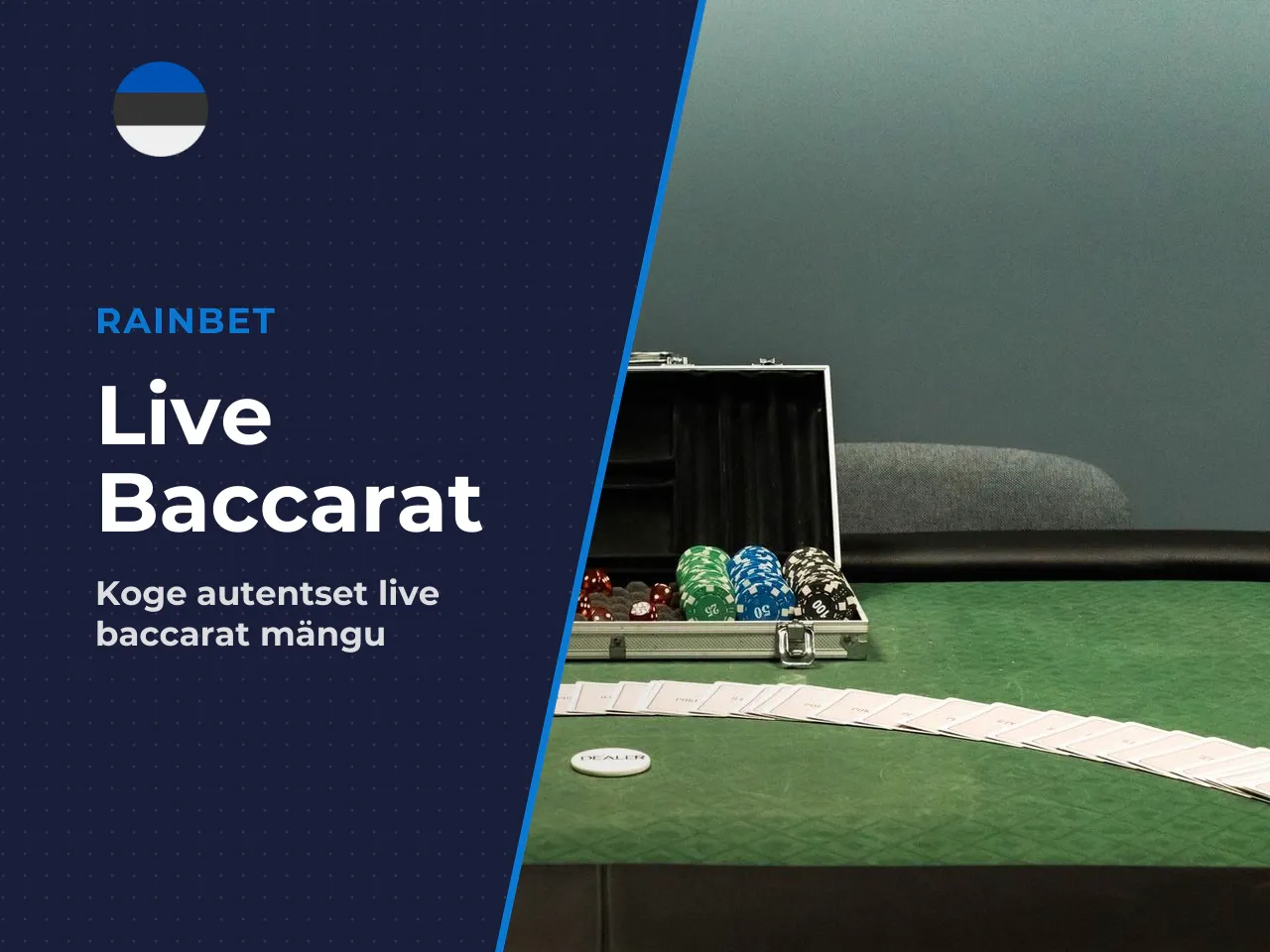 Live baccarat lauas juhib mängu professionaalne